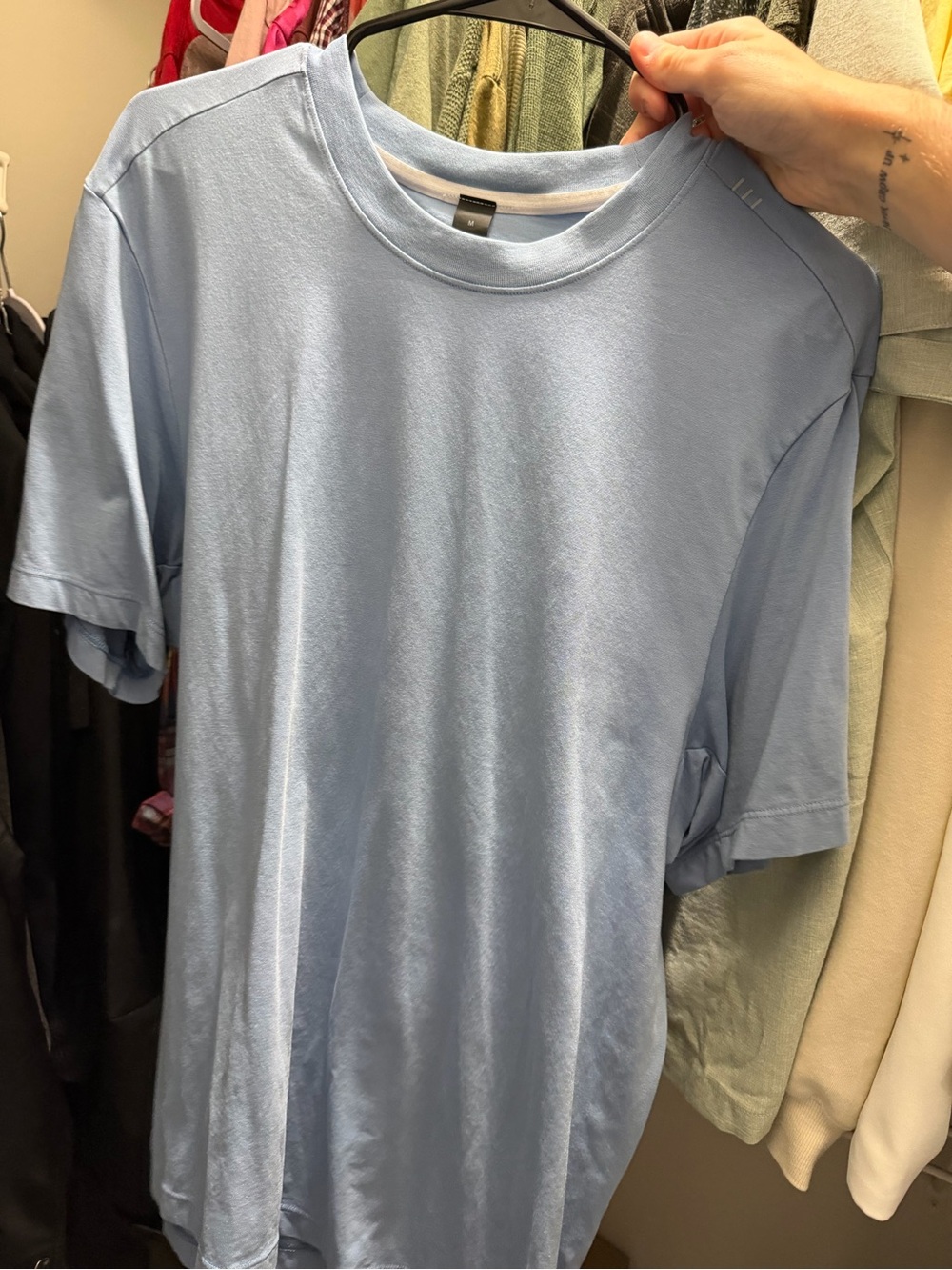 lululemon athletica Light Blue Short Sleeve Crew Tee